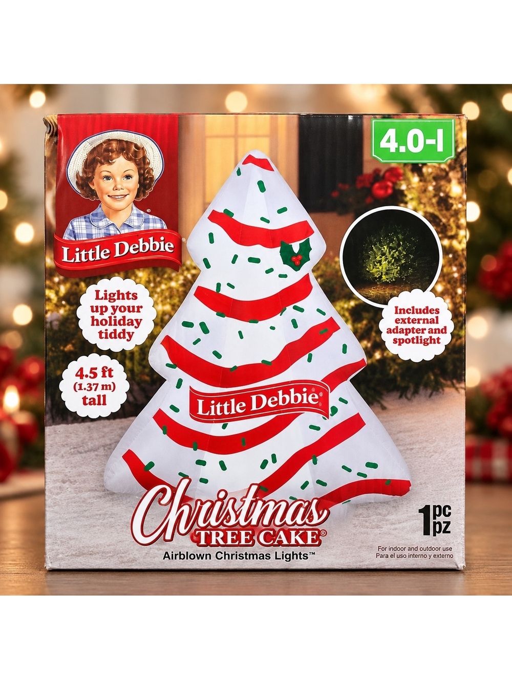 Little Debbie Christmas Tree Cake 4.5 Ft LED Inflatable New
